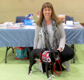 Marcia and her service dog, Maggie